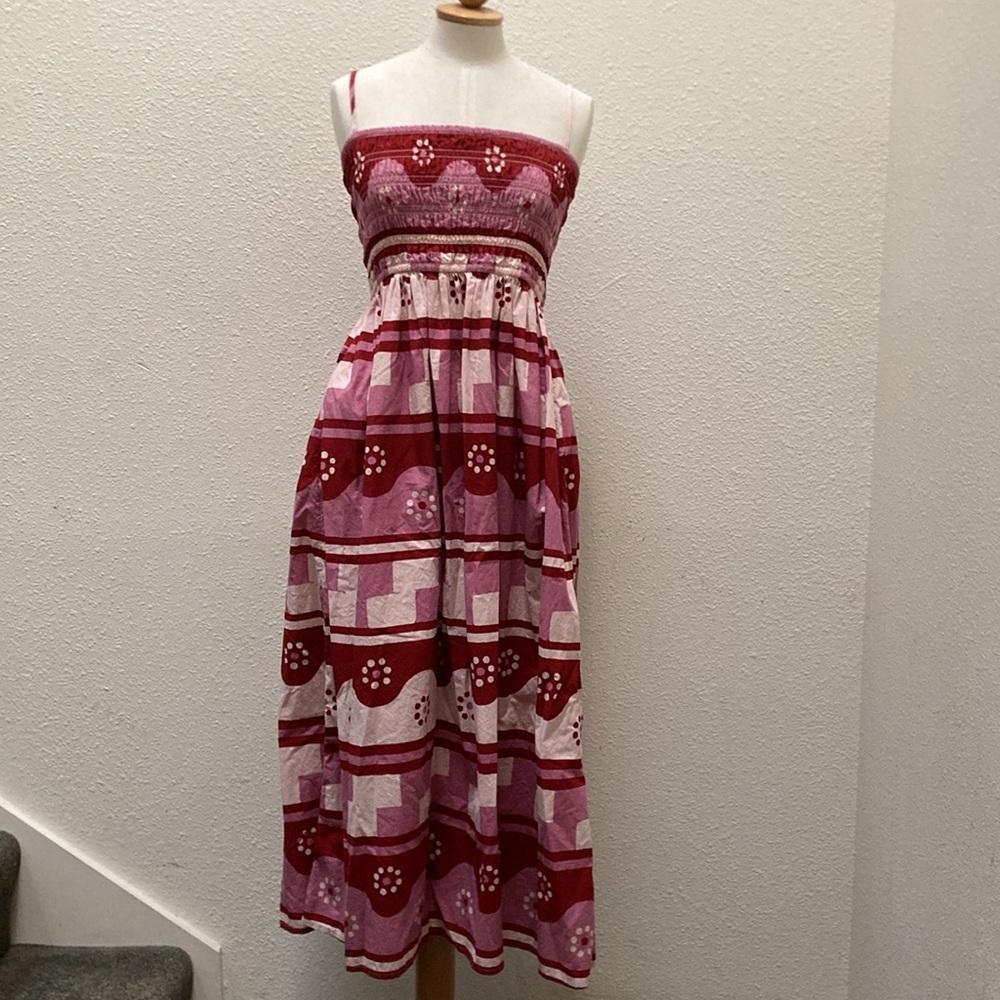 Madewell Theo Sleeveless Midi Dress Geodaisy Batik